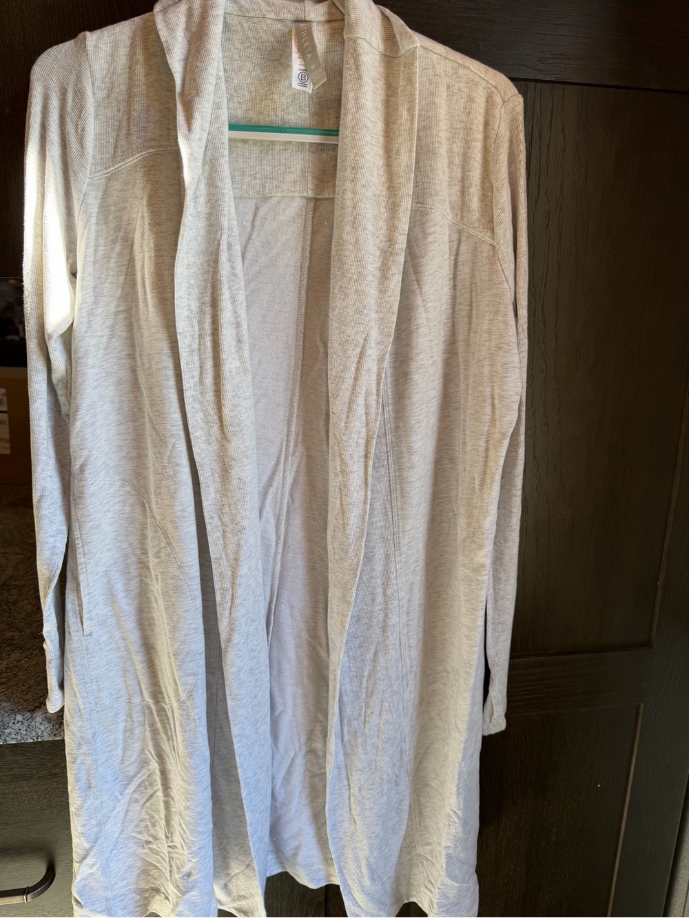 Athleta Light Gray Open-Front Layering Cardigan